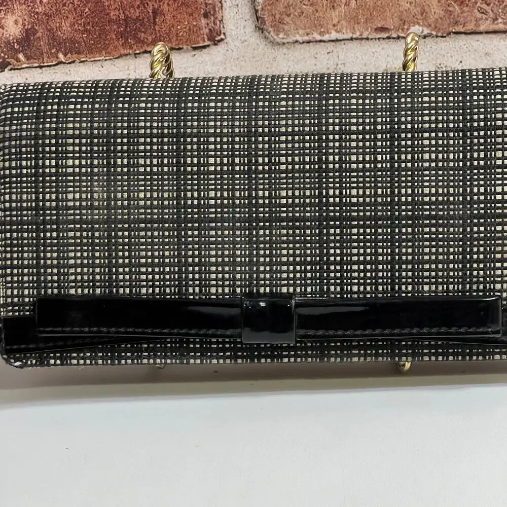HTF Kate Spade Ruthie Park Mara Wallet Wristlet Black An Cream Black Patent Trim
